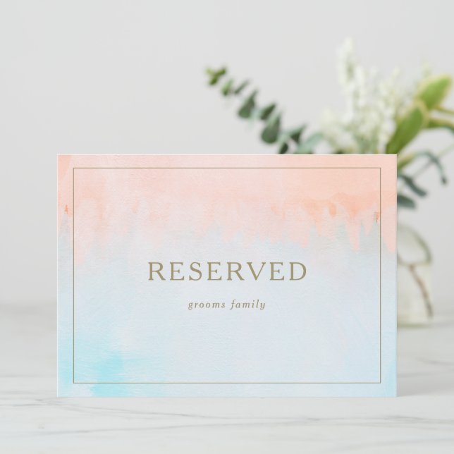 Summer Sunset Watercolor Reserved Sign (Standing Front)