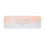 Summer Sunset Watercolor Return Address Label<br><div class="desc">This summer sunset watercolor return address label is perfect for your tropical beach boho wedding. Designed with minimalist,  orange-peach coral and dusty blue watercolor,  accompanied with simple rustic sandy gold typography. It's sure to match your modern bohemian coastal destination wedding vibes.</div>