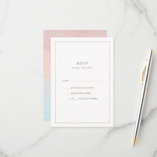 Summer Sunset Watercolor RSVP Card (Front/Back In Situ)