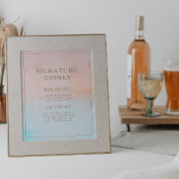 Summer Sunset Watercolor Signature Drinks Sign