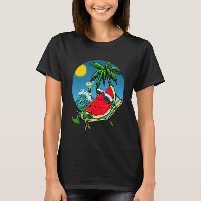 Summer Sunset Watermelon Women Water Fruit Love T-Shirt (Front)