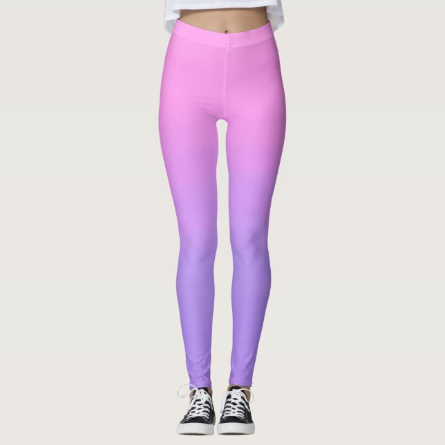 Summer Sunsets pink and purple ombre Leggings (Front)