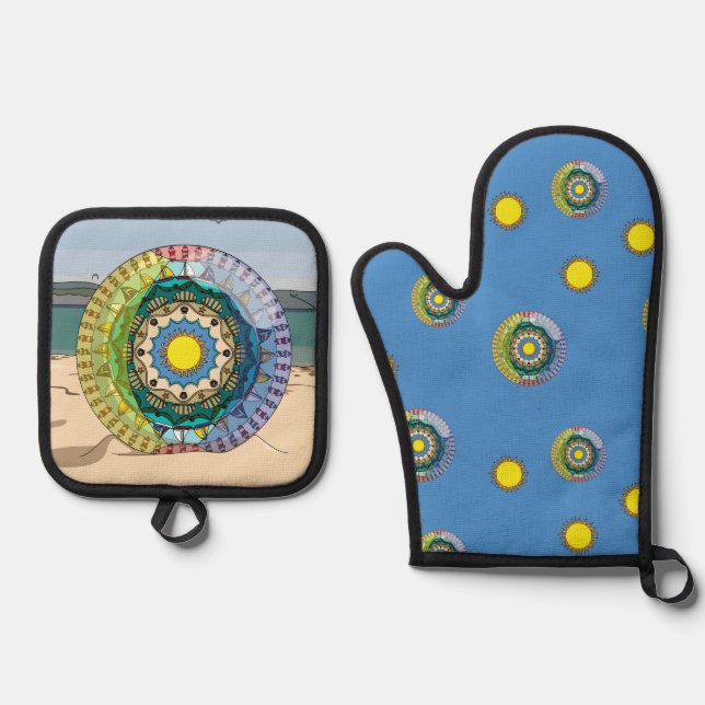Summer Sunshine Oven Mitt & Pot Holder Set (Front)
