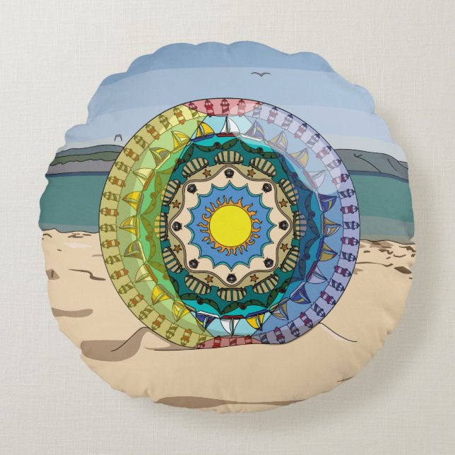 Summer Sunshine Round Pillow (Front)