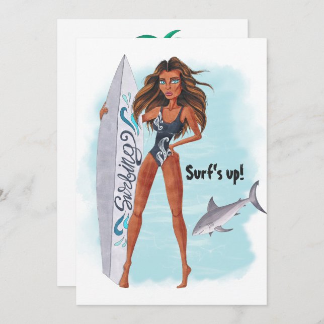 Summer Surf Beach Bachelorette Party Invitation (Front/Back)