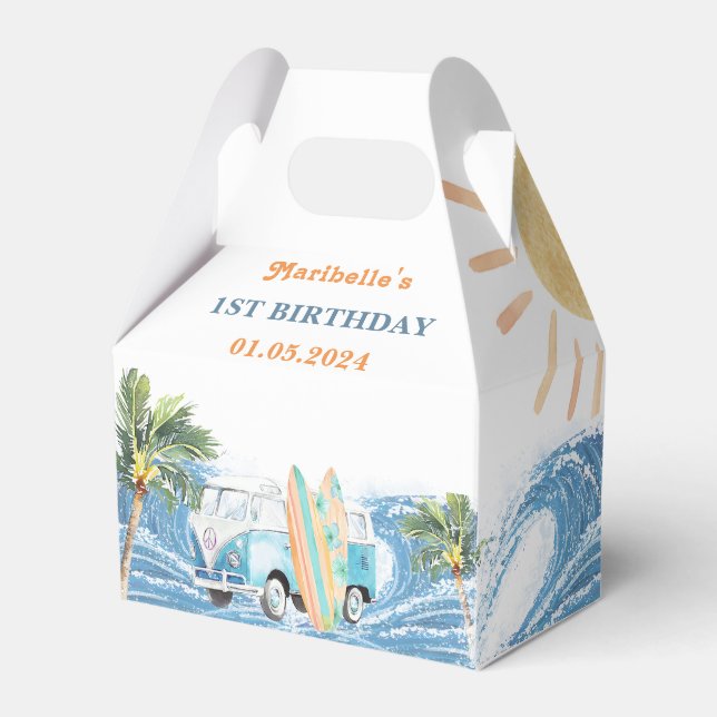 Summer Surf Birthday Party  Favour Box (Front Side)
