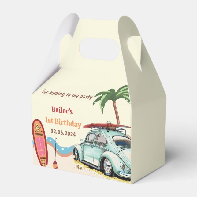 Summer Surf Birthday Party  Favour Boxes (Front Side)
