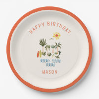 Summer Surf Birthday Party  Paper Plate