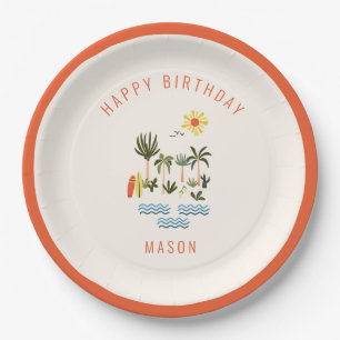 Summer Surf Birthday Party  Paper Plate