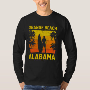 Summer Surf Vintage Alabama Orange Beach Surfing T-Shirt