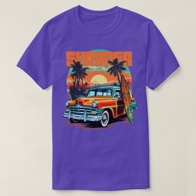 Summer Surf Woodie T-Shirt (Design Front)