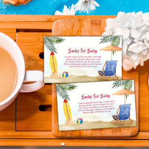 Summer Surfboard Beach Boy Books For Baby Shower Enclosure Card