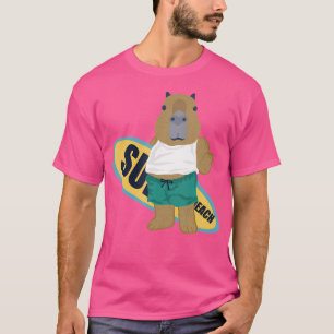 Summer Surfboard Wild Animal Surfing Beach Sunset T-Shirt