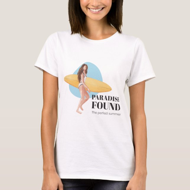 Summer Surfer Beach Girl  T-Shirt (Front)