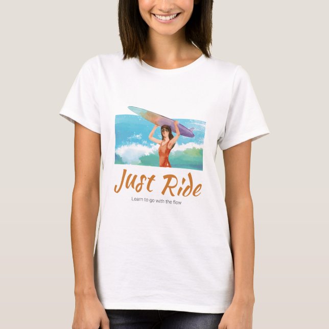 Summer Surfer Beach Girl  T-Shirt (Front)