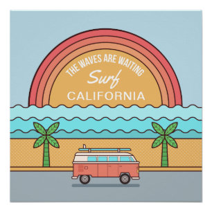 Summer Surfer custom location poster