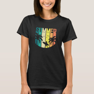Summer Surfer Girl Hawaii Vintage Surfing Surf Bea T-Shirt