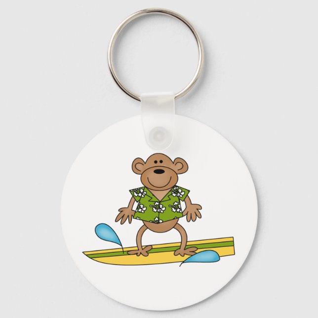 Summer Surfer Monkey Key Ring (Front)