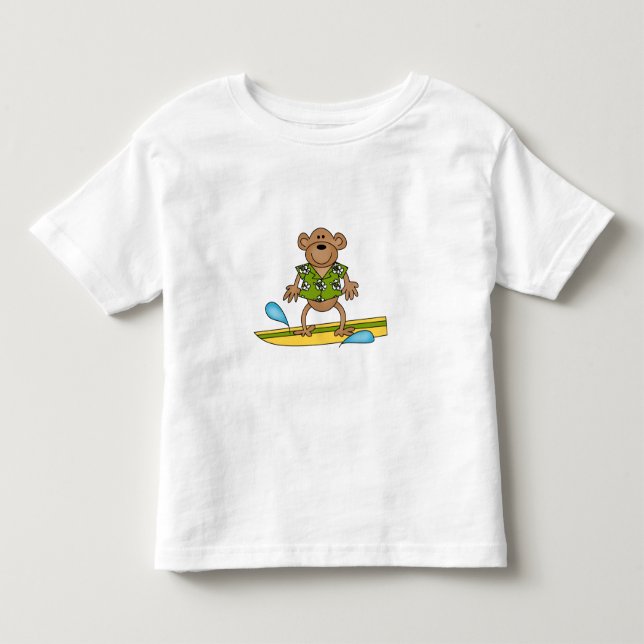 Summer Surfer Monkey Toddler T-Shirt (Front)