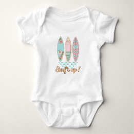 Summer Surfing Beach  Baby Bodysuit