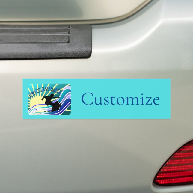 Summer Surfing Fun Thunder_Cove Bumper Sticker (On Car)