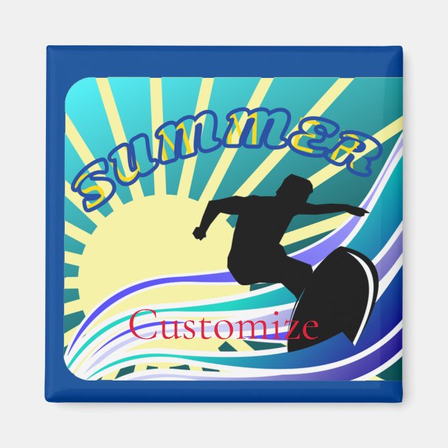 Summer Surfing Fun Thunder_Cove Magnet (Front)