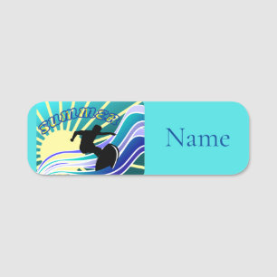 Summer Surfing Fun Thunder_Cove Name Tag