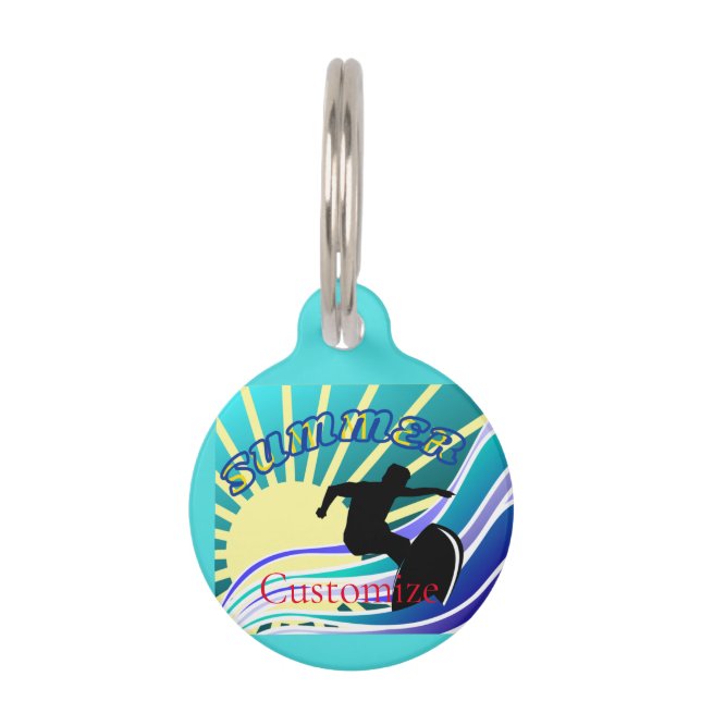 Summer Surfing Fun Thunder_Cove Pet Tag (Front)