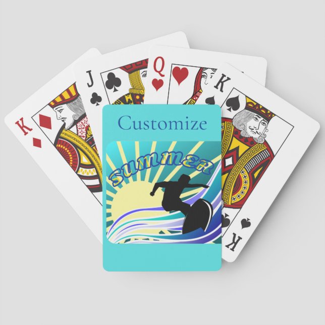 Summer Surfing Fun Thunder_Cove Playing Cards (Back)