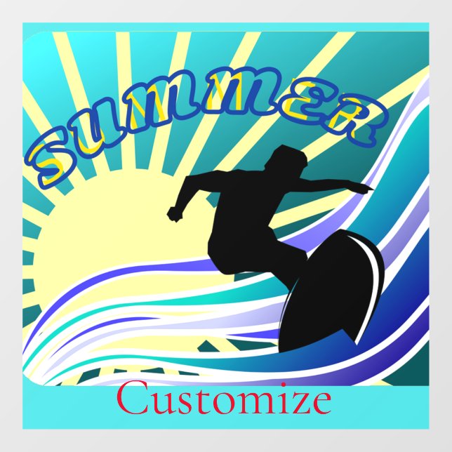 Summer Surfing Fun Thunder_Cove Window Cling (Sheet)