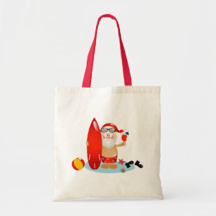 Summer Surfing Santa Tote Bag