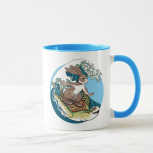 Summer Surfing - Turtle and Rabbit Illustration Mug