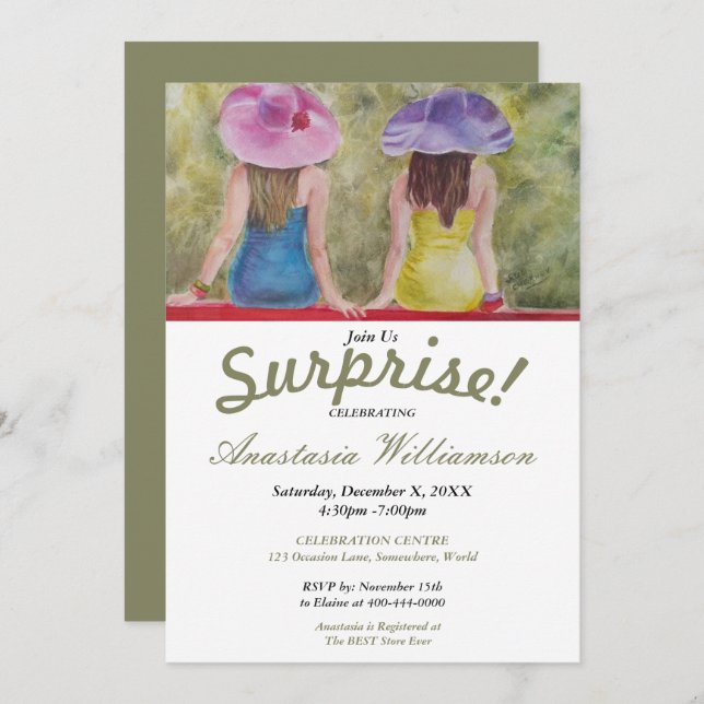 SUMMER SURPRISE PARTY INVITATION (Front/Back)