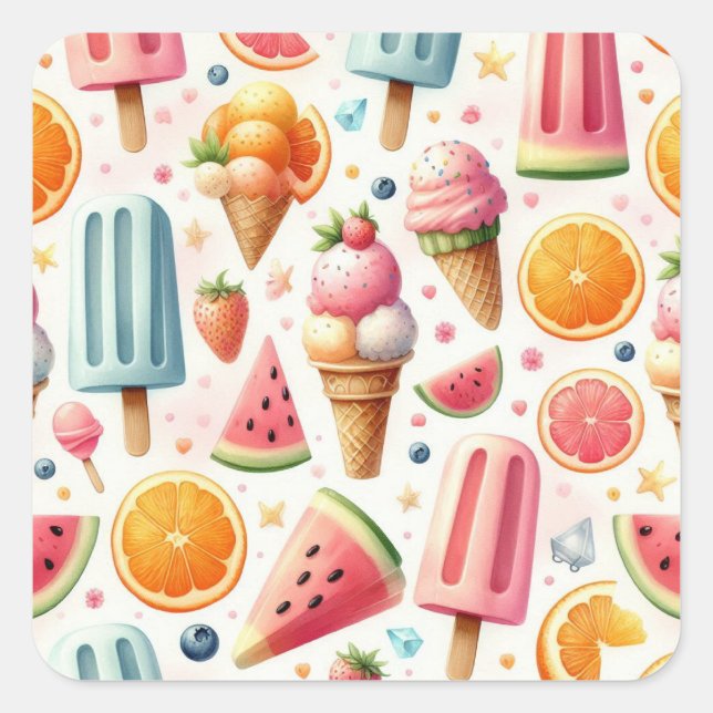 Summer Sweet escape Square Sticker (Front)