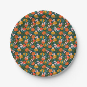 Summer Sweet Greenery Oranges Lemons Garden  Paper Plate