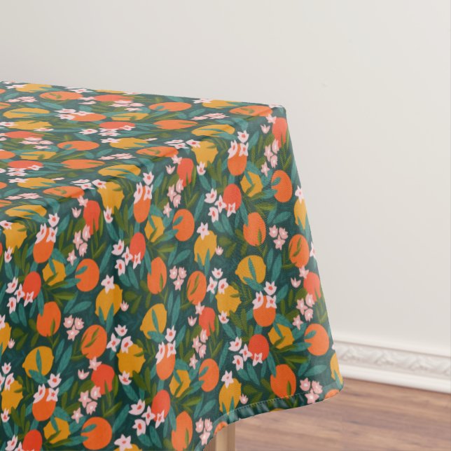 Summer Sweet Greenery Oranges Lemons Garden  Tablecloth (In Situ)