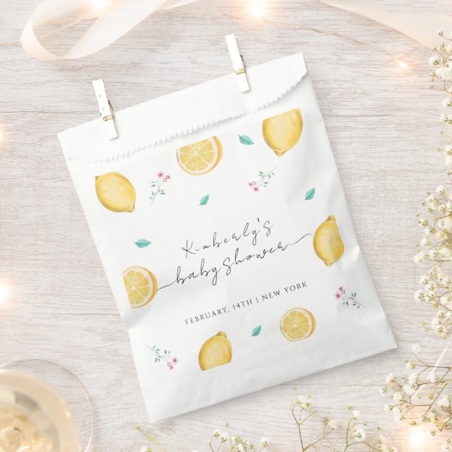 Summer Sweet Lemon Citrus Fruit Baby Shower  Favour Bags (Clipped)