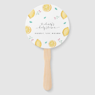 Summer Sweet Lemon Citrus Fruit Baby Shower Hand Fan