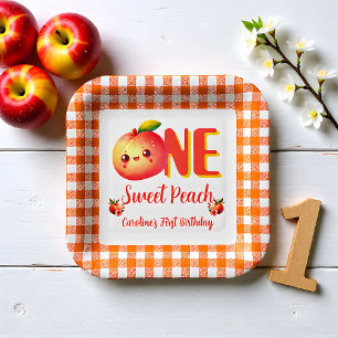 Summer Sweet Peach Birthday Paper Plate