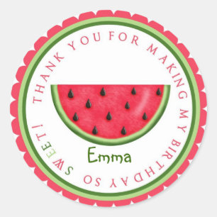 Summer Sweet Watermelon Birthday Stickers