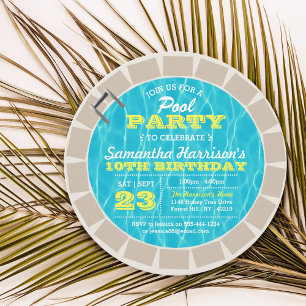 Summer Swimming Pool Party Any Age Birthday Invitation