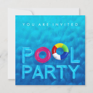 Summer Swimming Pool Party invitation