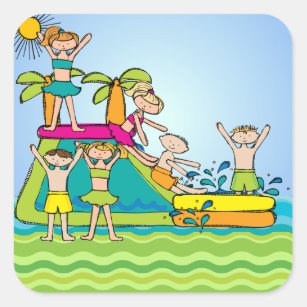 Summer Swimming Pool Party Stickers