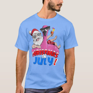 Summer swimming Santa Claus in the pool Christmas T-Shirt