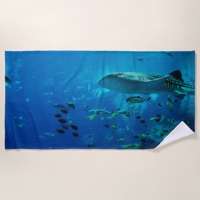 Summer Swimming With The Sharks Beach Towel (Front)