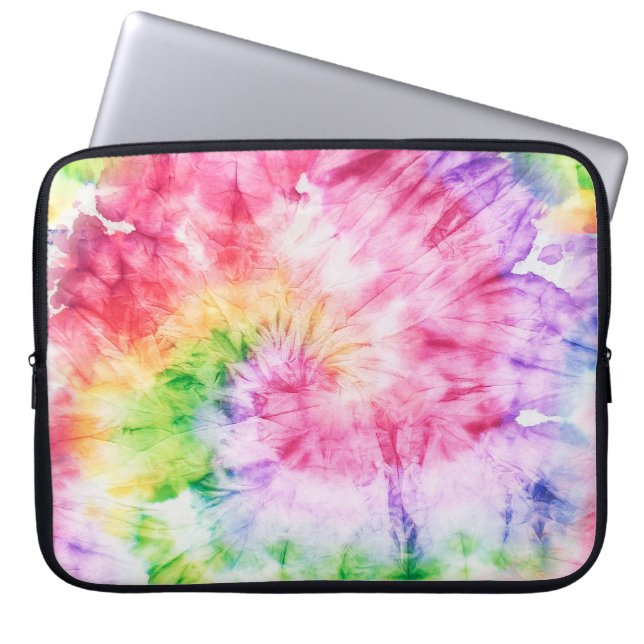 Summer Swirls: Pastel Tie-Dye Pattern Laptop Sleeve (Front)