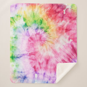 Summer Swirls: Pastel Tie-Dye Pattern Sherpa Blanket