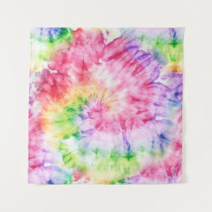 Summer Swirls: Pastel Tie-Dye Pattern Tapestry