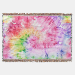 Summer Swirls: Pastel Tie-Dye Pattern Throw Blanket
