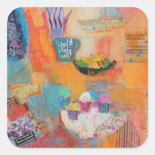 Summer Table Square Sticker